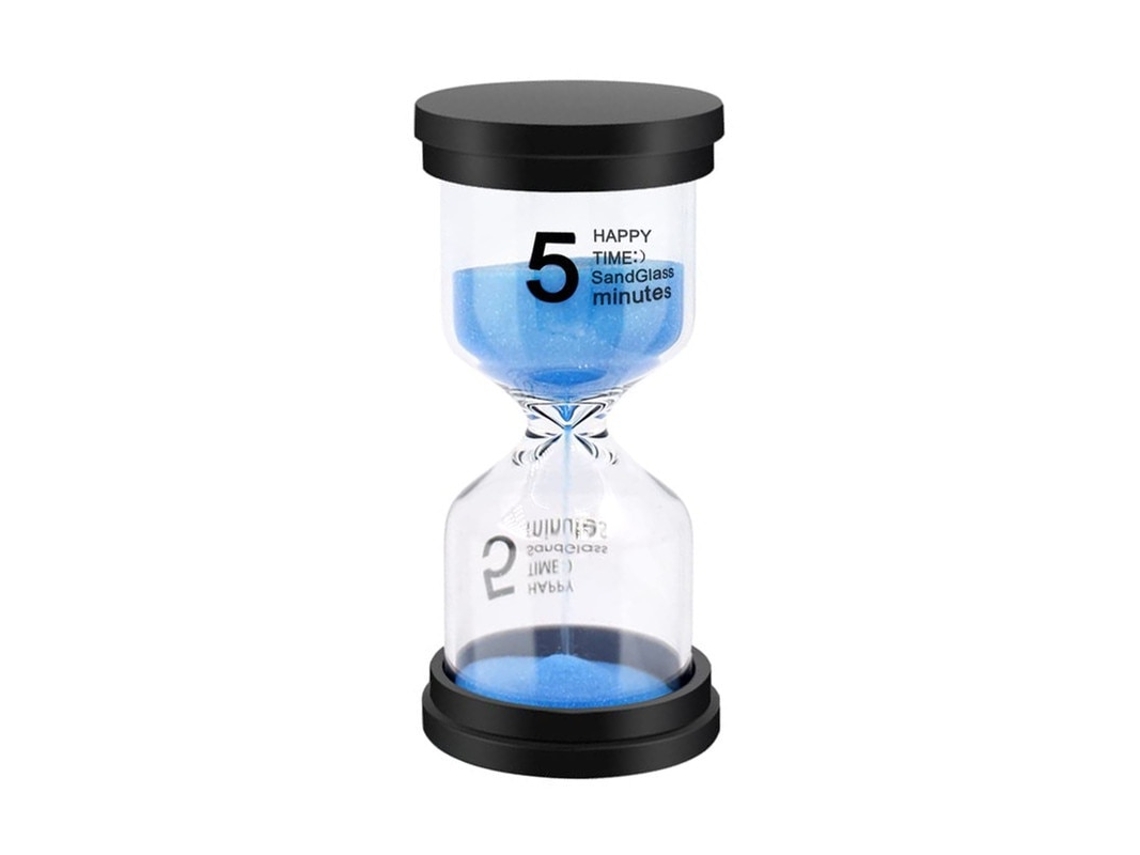 Relógio De Areia De 5 Minutos, Em Vidro E Acrílico, Azul, Para Crianças, Cozinha, Jogos, Escritório