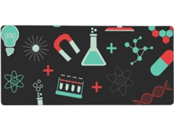 Mousepad para Computador de Grande Formato com Tema Química e Ciência Verde, Base Borracha Antiderrapante, 40