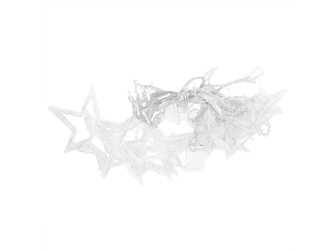 Laxiscreed Luzes De Cortina Com Estrelas De Cinco Pontas Para Decoração De Festas Branca