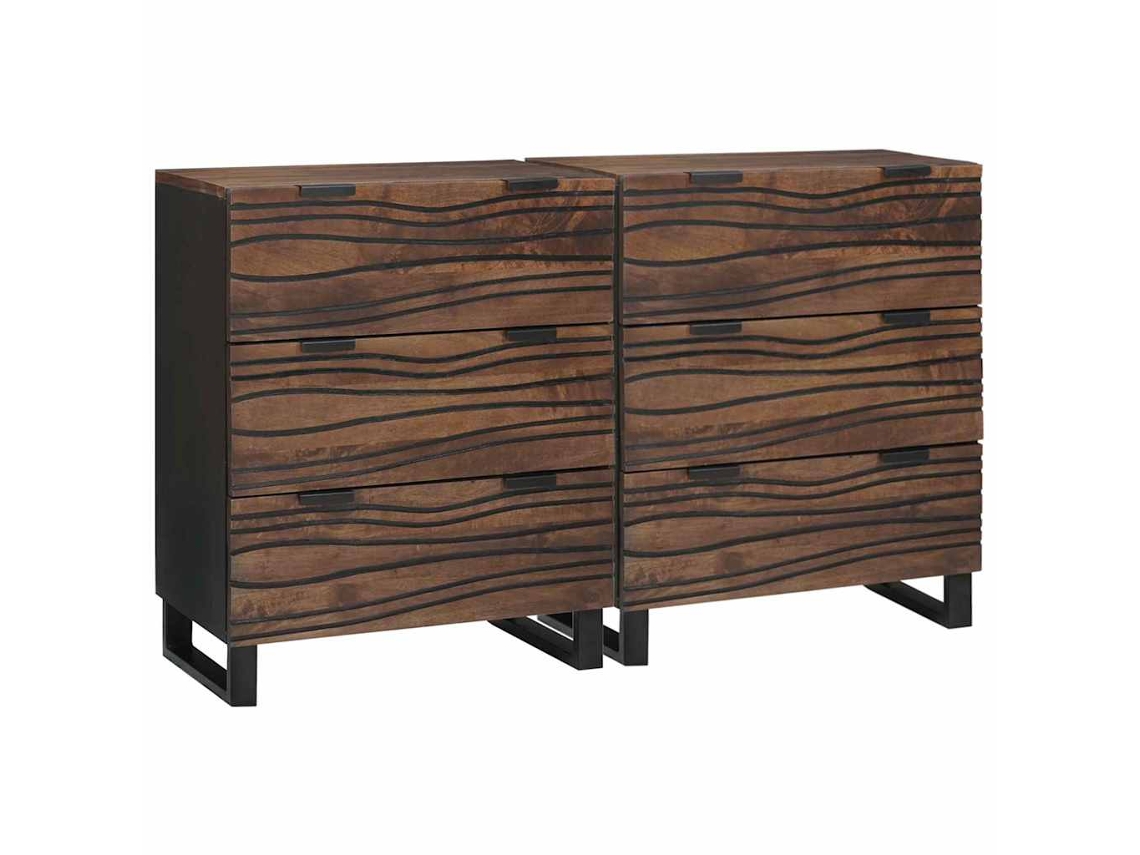 Vidaxl Conjunto De Buffets 2 Unid. Nogueira 120 X 33 X 75 Cm