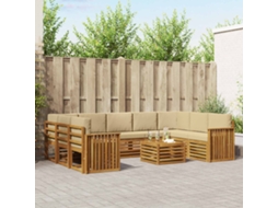 Vidaxl Conjunto De Sofás Para Exterior 10 Unid. Natural E Bege
