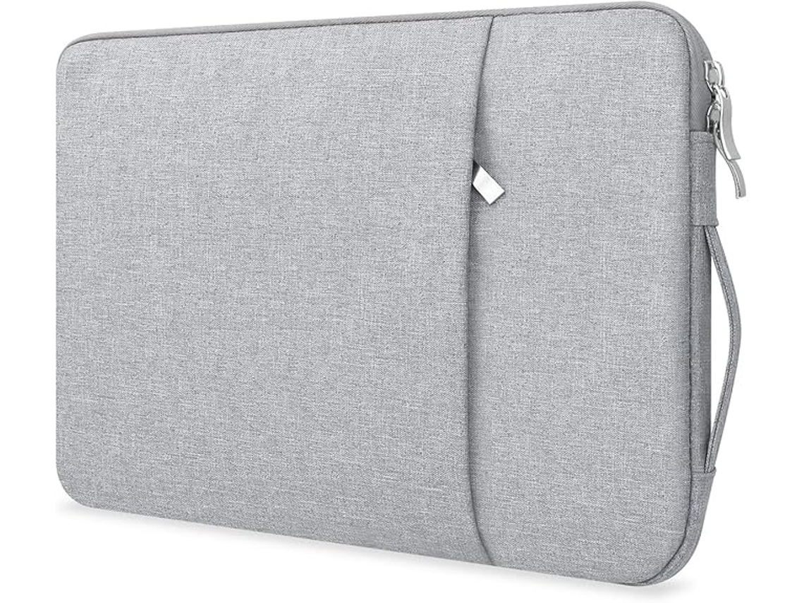 Bolsa Para Laptop 14 Polegadas, Com Bolsos, Com Zíper, Com Alça, Em Lona, Cor Cinza Elysve