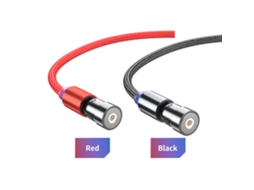 Cabo de carregamento 3 em 1 magnético com LED, nylon reforçado, compatível com iOS, micro USB e Type C, 2m LAXISCREED