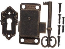 Fechadura Clássica Antiga Com Chave Para Armário, Vitrines E Móveis.