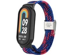 Pulseira De Relógio Xiaomi Mi Band 8 Com Cabeça De Metal E Fivela Ajustável Em Nylon Trançado E Aço.