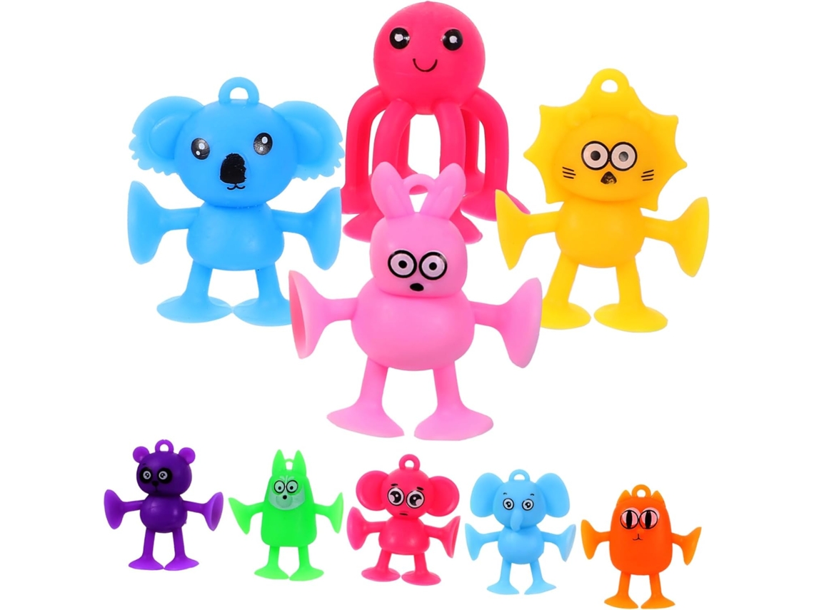 Conjunto de 9 Peças de Brinquedos de Animais com Ventosas, Brinquedos Sensoriais para Banho, CHABERLU