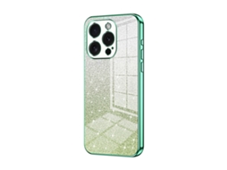 Capa Para Iphone 15 Pro - Glitter Degradê - Acabamento Eletroplaqueado