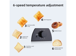 Torradeira 2 Fatias S/MARCA com 6 Configurações de Temperatura