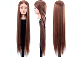 Cabeça de Manequim Feminina de 80 Cm com Cabelo Sintético para Praticar Tranças e SFUSHOS