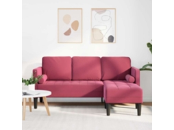 Vidaxl Conjunto De Sofás Com Almofada Vinho Vermelho Poliéster