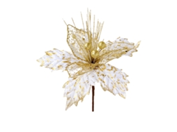 Flores de Seda para Decoração de Natal, Poinsétias Artificiais com Pétalas Rendadas e Hastes Flexíveis, Arranjos Florais Natalinos Rústicos. AQUAFORGE