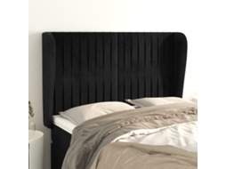 Vidaxl Cabeceira De Cama C/ Abas Veludo 147x23x118/128 Cm Preto