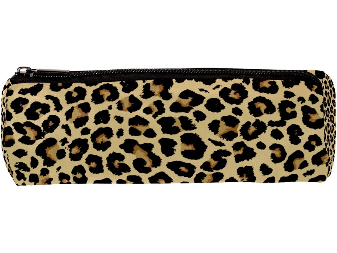 Estojo Lápis Com Estampa De Leopardo, Organizador De Mesa, Nécessaire Escola E Escritório