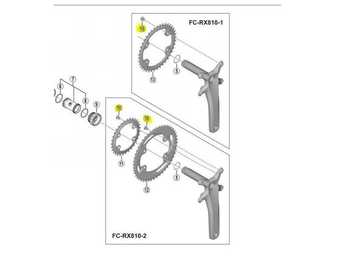 Shimano Grx Rx810 11S Chainring Screws 4 Units