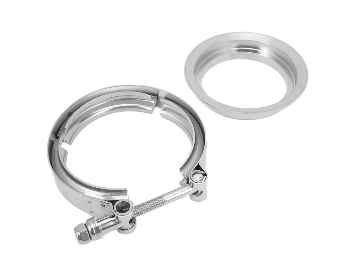 Kit De Flange Com Braçadeira V-band Para Tubo De Escape De 3 Polegadas Em Aço Inoxidável, Substituto