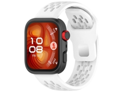 Bracelete para Huawei Watch Fit 4 / Fit 4 Pro / Fit 3 Silicone Fivela de Aço Reversa Branca XIAOMOYU