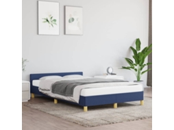 Vidaxl Estrutura De Cama Sem Colchão 120x190 Cm Tecido Azul