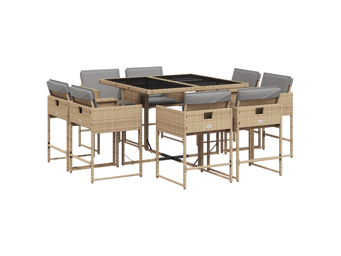 Garden Dining Set, Garden Dining Sets Vidaxl Bege Rattan / Vime (n/a)