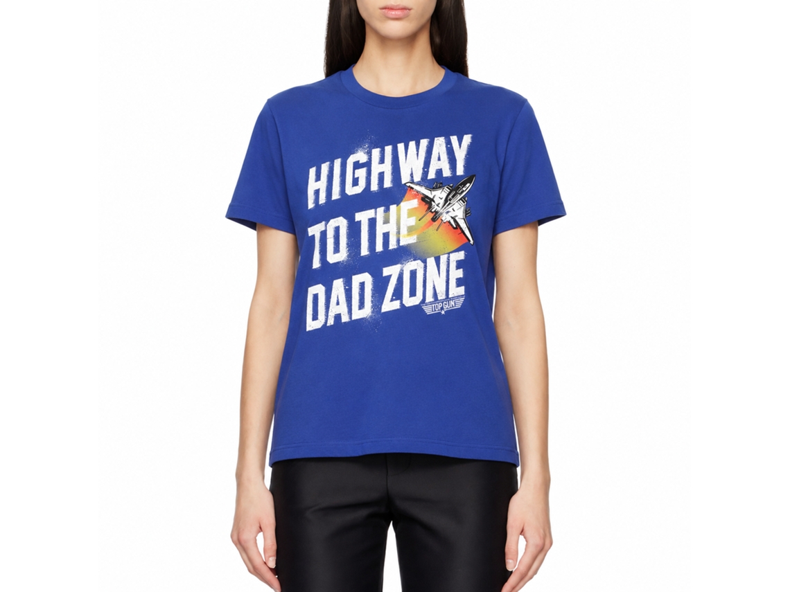 Rockinstone Top Gun Movie Hwy To Dad Zone Solid Royal Adult T-shirt Size:xxxl