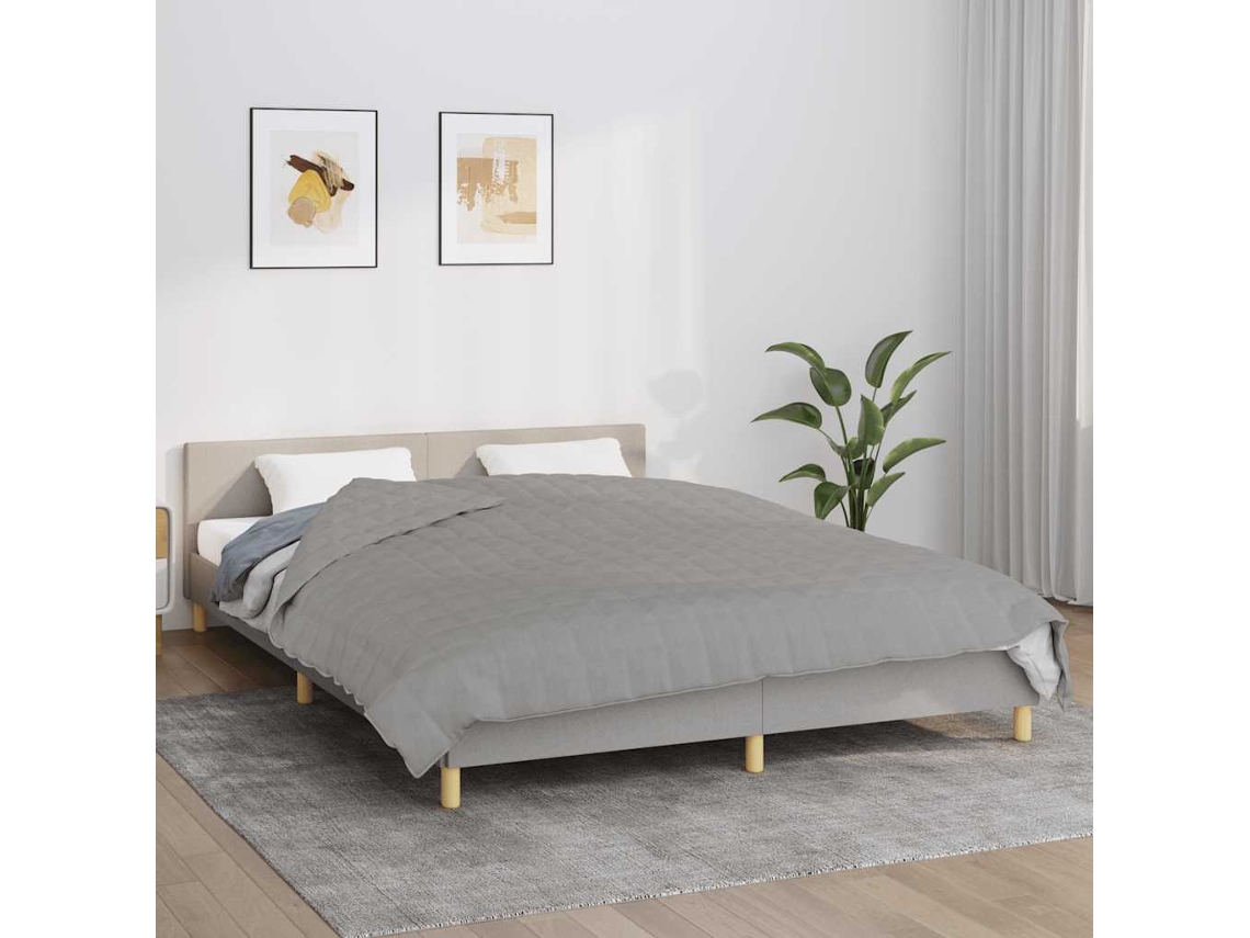 Vidaxl Manta Pesada 15 Kg 220x235 Cm Tecido Cinza
