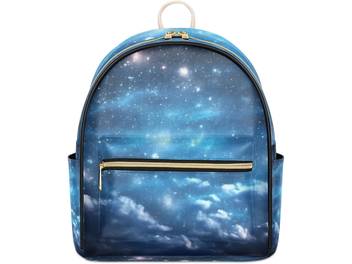 Mochila Tropicallife com Estampa de Galáxia em Couro Estampas Pe Impermeável Estampa de Galáxia em Cou