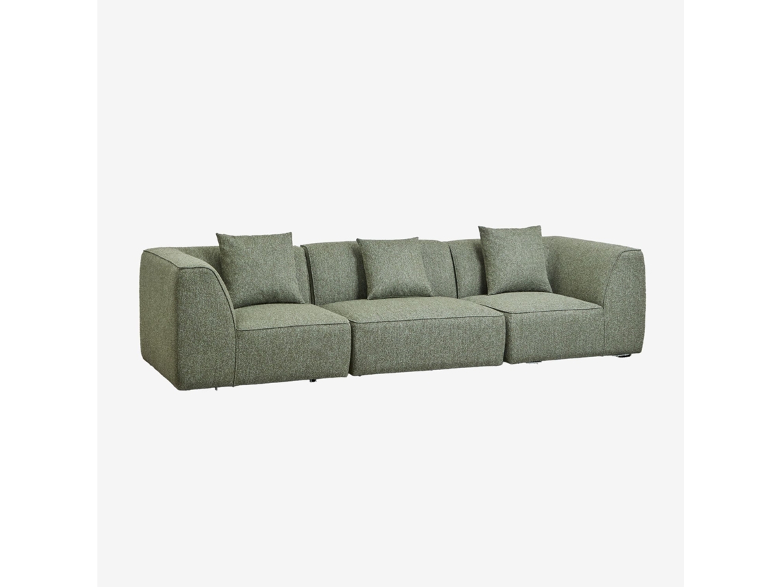 Sklum Sofá Modular De 3 Peças Estofado Cardea Poliéster                       Bouclé Verde Sálvia