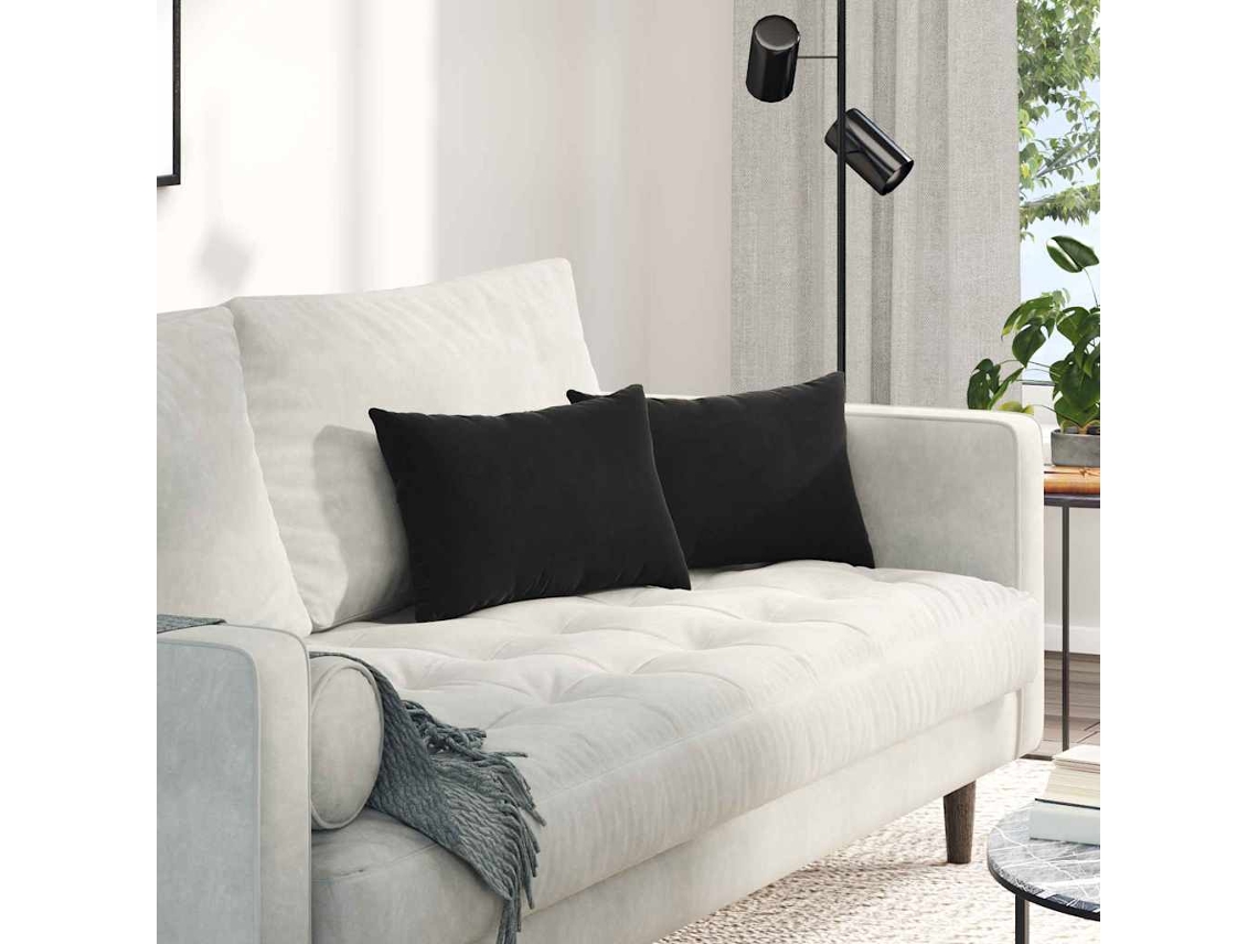 Vidaxl Travesseiros De Sofá 2 Pcs Preto 50 X 30 Cm