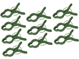 Inoomp 10 Clipes para Fixação de Plantas, Clipes para Plantas de Jardim Feitos de Plástico, Verdes, Flexíveis, CHABERLU