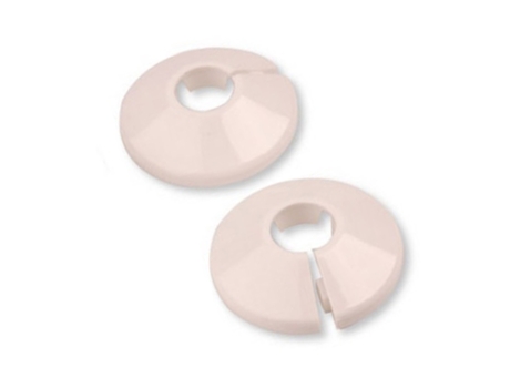 2 Peças de Revestimento em PVC Branco para Tubo de Radiador de 16 mm - Roseta