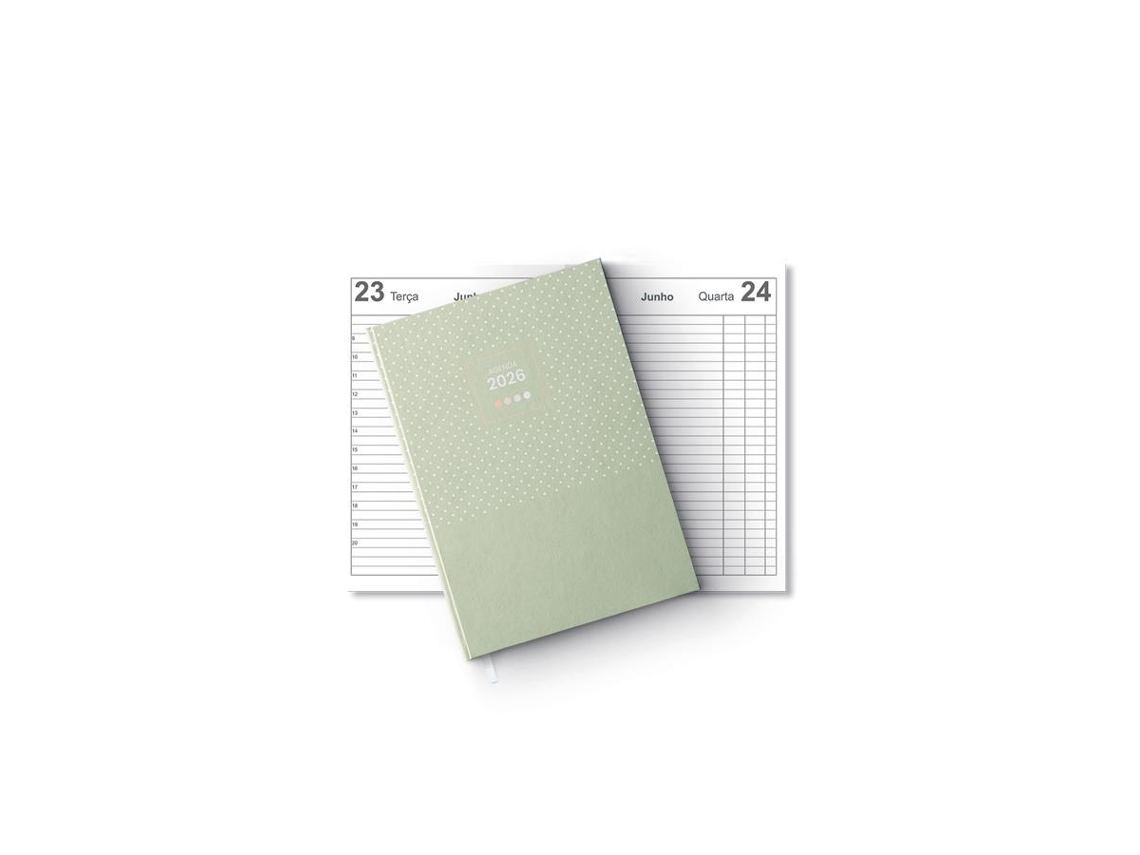Agenda Micro Spot Firmo 10x16 Diária Verde Oliva 2026