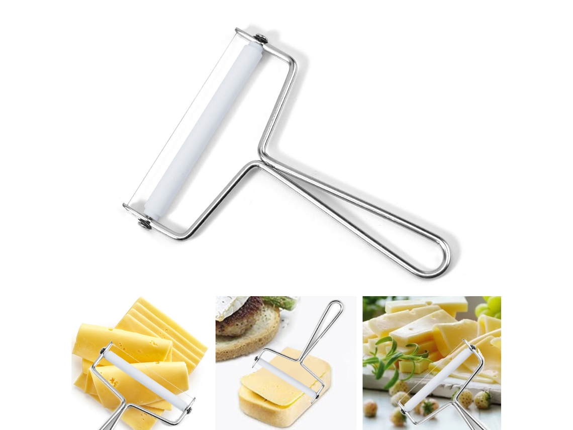 Fatiador De Queijo Em Aço Inox, Cortador Com Fio E Cabo Plástico, Utensílio Cozinha Para Queijos Semiduros Macios. Aquaforge