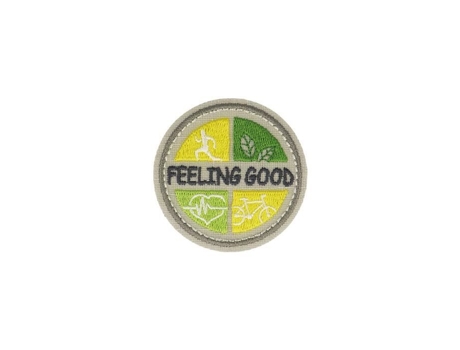 Termocolante Ecusson Feeling Good Fundo Cinza 5x5cm Mdc