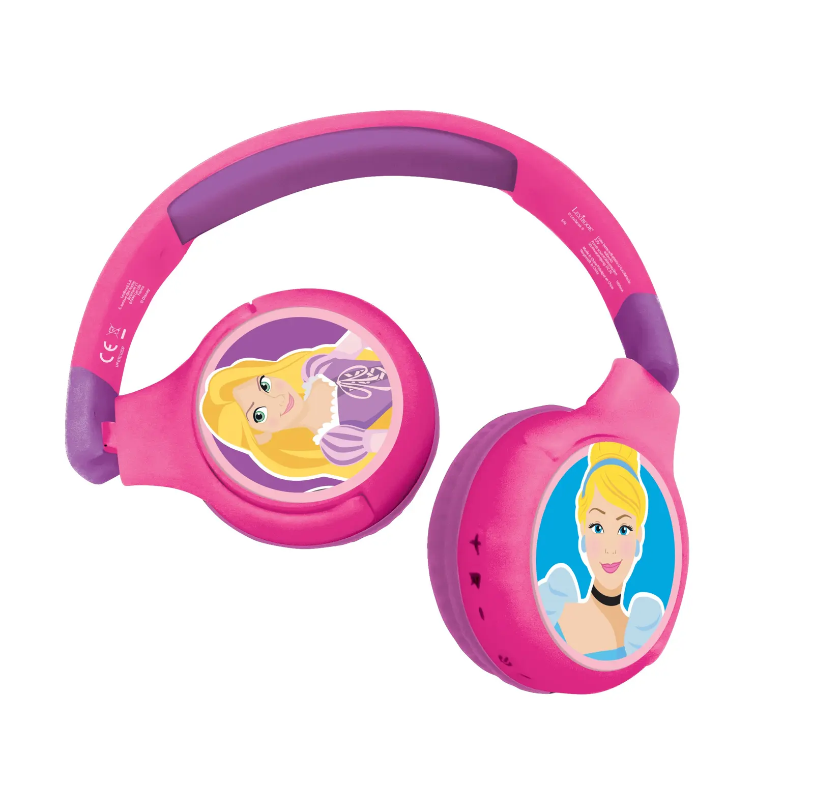 Auscultadores 2 Em 1 Bluetooth® E Com Fios, Dobráveis E Confortáveis, Com Limitação Segura Do Volume Desenho Das Princesas Da Disney