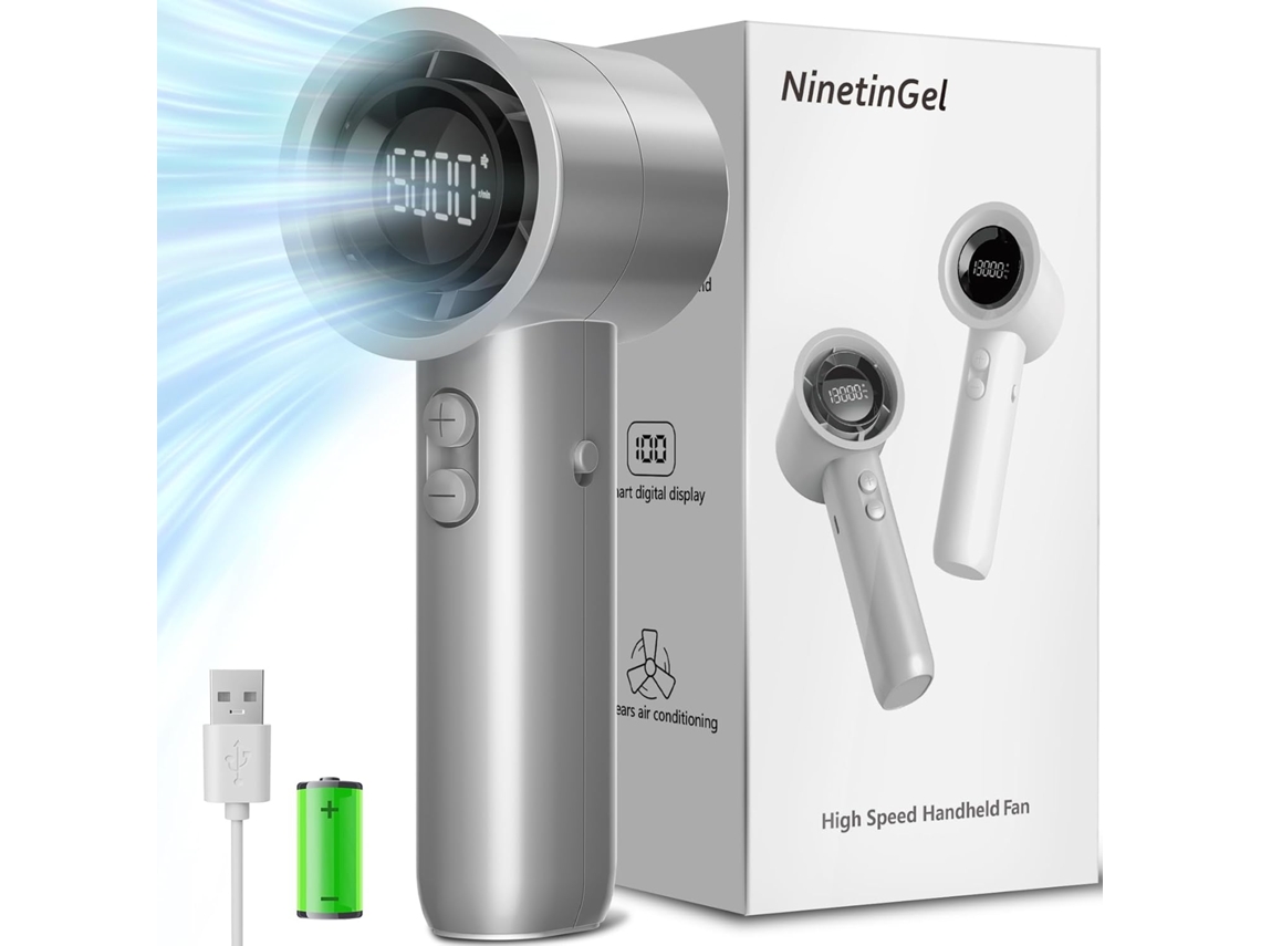 Ventilador Portátil De Mão Com 100 Velocidades Ajustáveis, Mini Ventilador Turbo Com Fluxo De Ar Potente