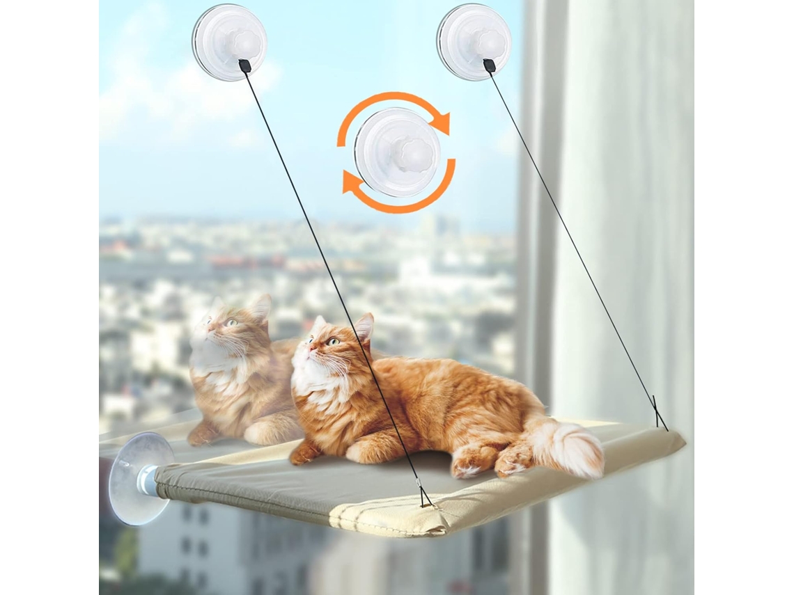 Rede para Gatos para Janela Prateleira de Parede Grande, Cadeira de Descanso , Espreguiçadeira Super Estável, 54x30cm AQUAFORGE (até 25 Kg)