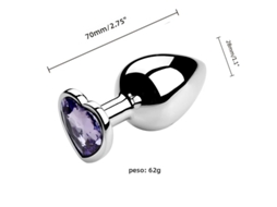 Plug Anal de Metal Unissex, Brinquedo para Masturbação MDUG (roxo S)