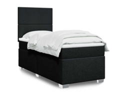 Vidaxl Cama Com Molas/colchão 80x200 Cm Tecido Preto