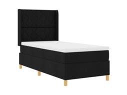 Conjunto 1 Cama Contemporânea Vidaxl Preto Tecido (100 X 200 Cm)