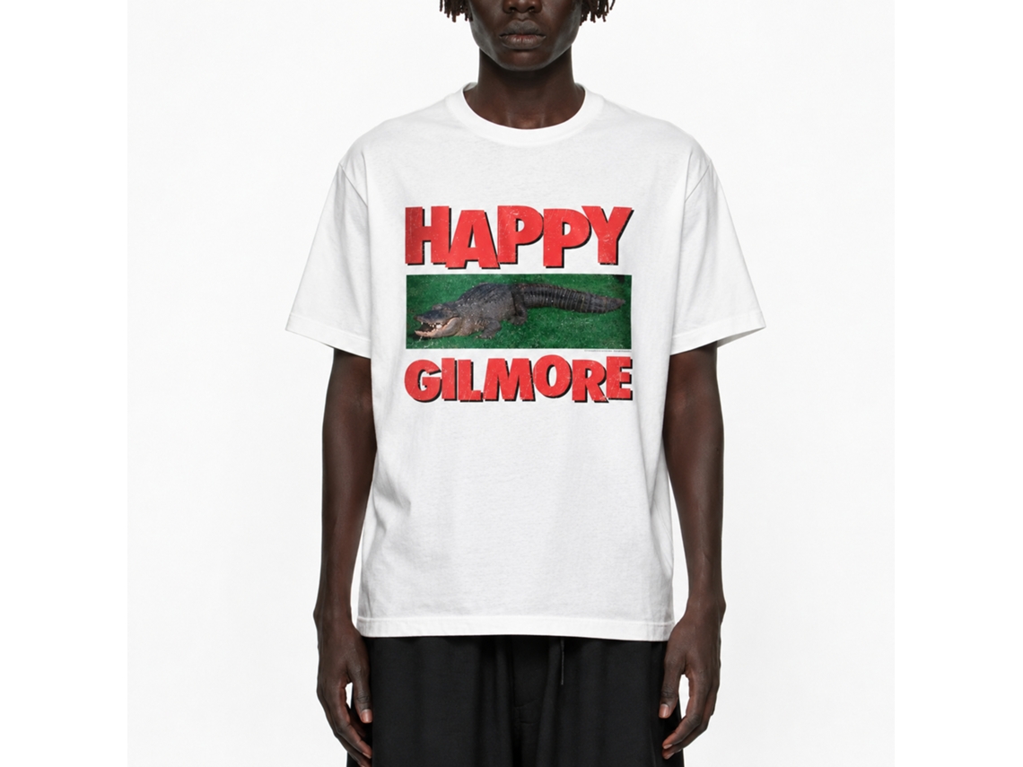 Rockinstone Happy Gilmore Gator White Adult T-shirt Size:s
