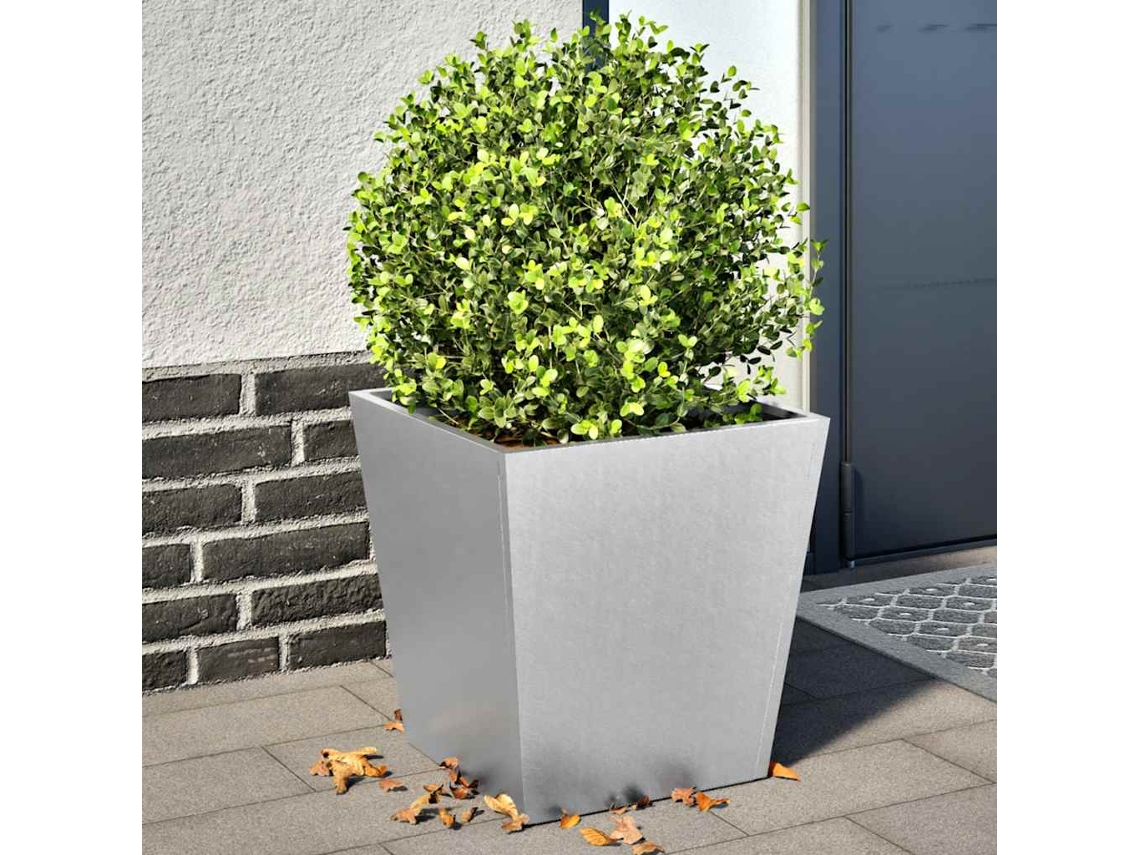 Vidaxl Vaso/floreira De Jardim 2 Pcs 40x40x40 Cm Aço Galvanizado