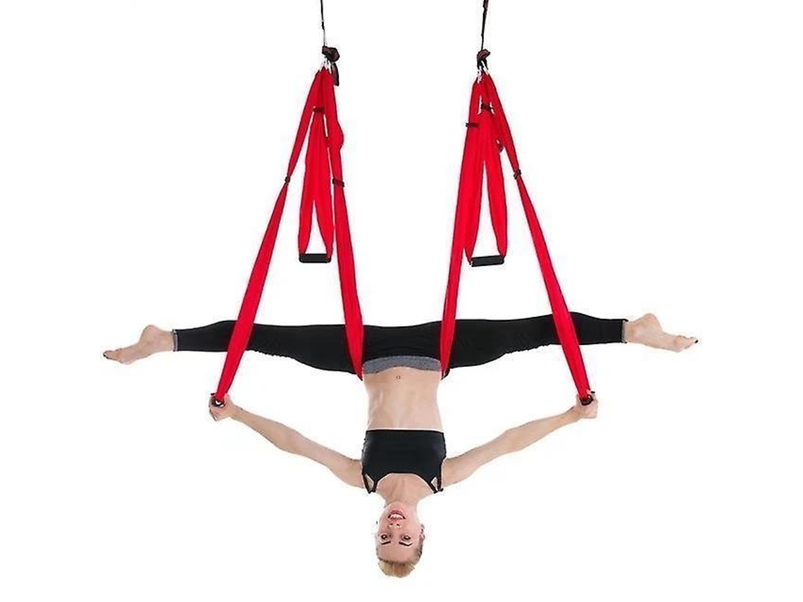 Rede De Ioga Aérea Lurelia Com 6 Alças 250x150 Cm Para Treino Antigravidade E Pilates, Alongamento