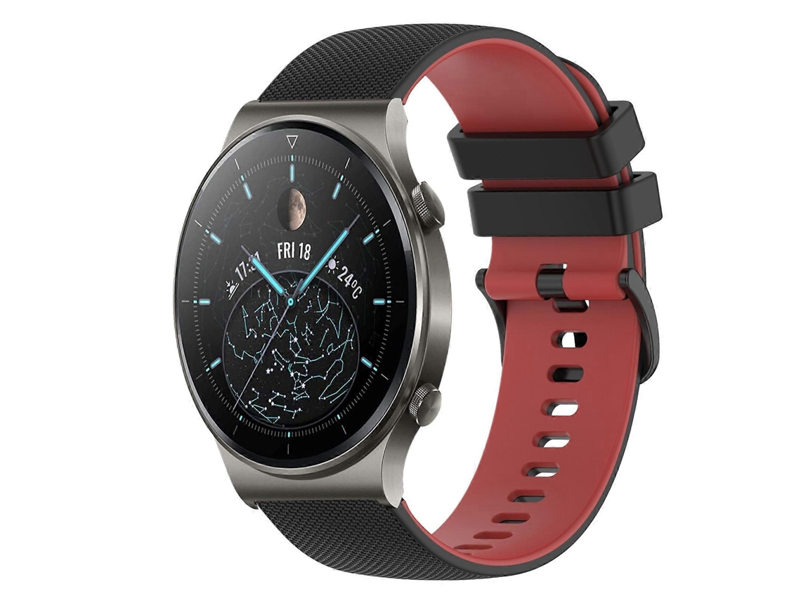 Pulseira De Silicone Quadriculada Bicolor De 22 Mm Para Huawei Gt2 Pro