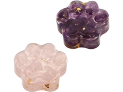 Estátuas Decorativas Cristal Natural 2 Peças Ornamento Elegante Pedra Preciosa Estar Decoração Pata Gato Sala GOKOCO