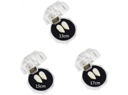 3 Pares De Dentes De Vampiro Com 3 Tamanhos (13mm, 15mm, 17mm) E Cola Para Festas De Halloween E Cosplay
