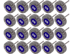 20 rodas de aba, grão 80, para Dremel e outras ferramentas rotativas, diâmetro 100-hyj