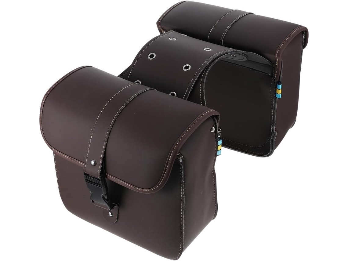 Bolsas Laterais Impermeáveis Para Motocicleta, Alforjes De Couro Duráveis Para Armazenamento.