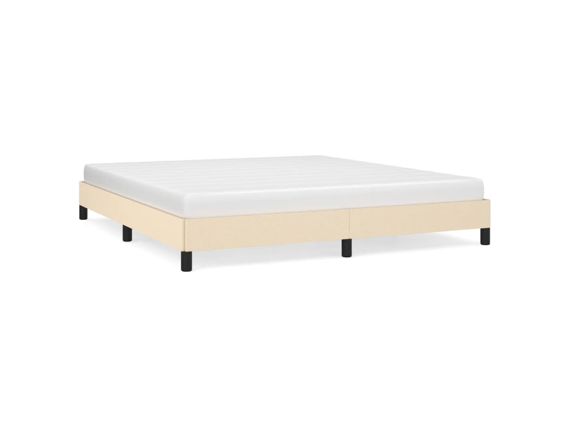 Estrutura de Cama Sem Colchão Tecido Cor Creme MAISON EXCLUSIVE 160x200 cm