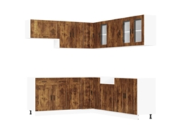 Conjunto 11 Armário de Cozinha Conjunto Porto VIDAXL Carvalho Fumado