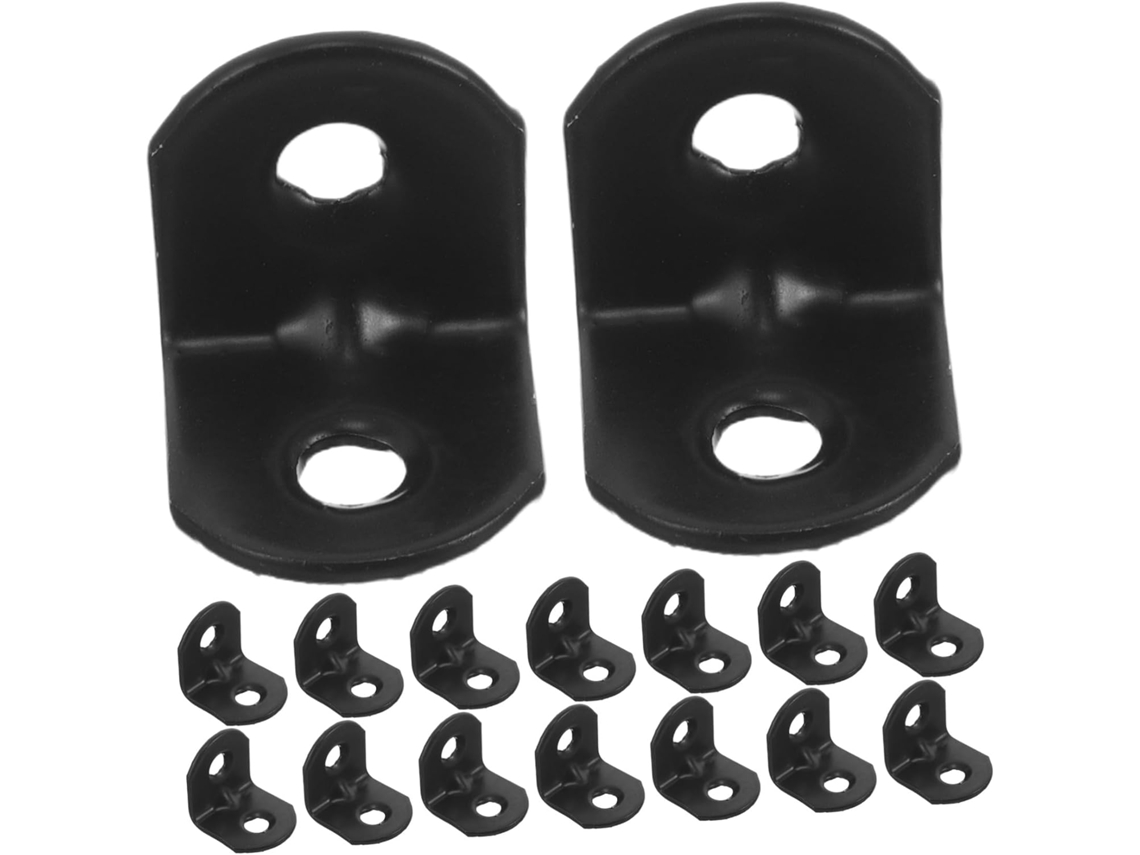 Conjunto De 100 Cantoneiras Ferro Pretas Para Prateleiras E Armários Parede Fabricadas Em Metal Resistente