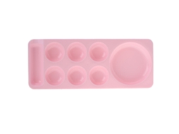 Paleta De Mistura Para Arte De Unhas 4 Cores Com 7 Ranhuras Leve E Durável - Rosa